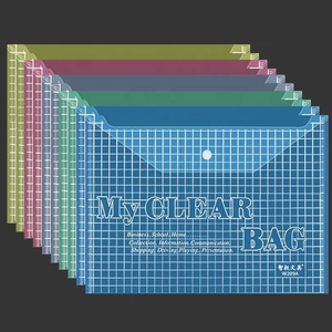 Venta al por mayor caliente <span class=keywords><strong>A4</strong></span> de plástico impermeable PP bolsillos sobre documentos archivo bolsa carpeta con botón Carpetas logotipo personalizado - Product Image 2