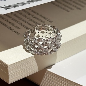 Bague ajustable en argent pur S925, design vintage de niche, rétro, élégante, tempérament, incrustation en forme de chiffre - Product Image 5