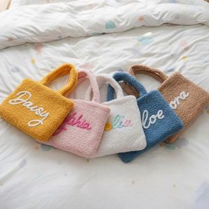 <b>Personalised</b> Plush Tote <b>Bag</b> for Kids, Winter Furry Case for Women, Fuzzy Hand <b>Bag</b> with Name, Custom <b>Gift</b> for Birthday - Product Image 6