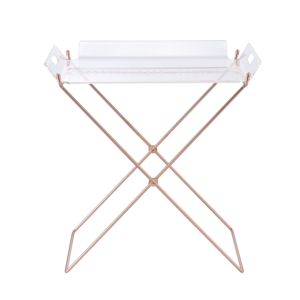 DB <b>Clear</b> Copper Tray <b>Table</b> with Removable Tray for Living Room Furniture - Product Image 3
