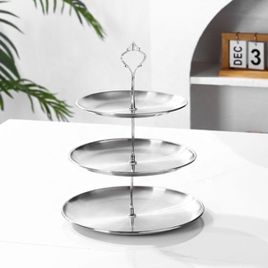 Suporte Redondo de Aço Inoxidável Ecológico para Bolos e Frutas de 14-30cm, Multi-Camadas, para Buffet com Opção de Logo Personalizado - Product Image 4