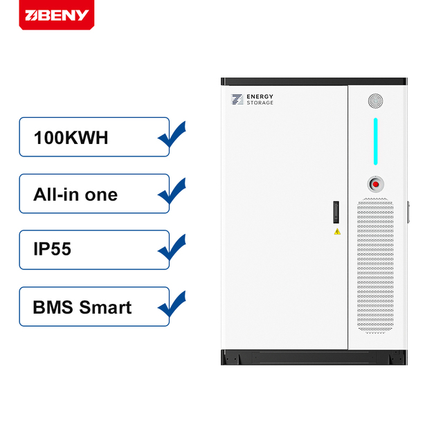Industrial Commercial Energy Storage Cabinet 100KWh All in One Rechargeable Power Station Generator Battery Backup System