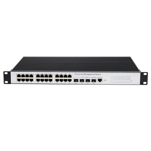 L2 + จัดการสวิตช์ PoE อุตสาหกรรม24พอร์ตกิกะบิต4 <span class=keywords><strong>SFP</strong></span> 24อีเทอร์เน็ต RJ45 <span class=keywords><strong>1</strong></span>พอร์ตคอนโซล380วัตต์ POE จัดการสวิตช์ L2อุตสาหกรรม - Product Image 1