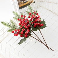 Baies de Noël artificielles en plastique et mousse pour la décoration de la maison, du salon, des fleurs, des baies de houx, décorations du Nouvel An