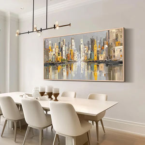 <span class=keywords><strong>Arte</strong></span> Murale di Lusso per Arredamento Casa, Stampa Artistica Astratta con <span class=keywords><strong>Riflessi</strong></span> Urbani, Dipinto a Olio su Tela Moderno di Grandi Dimensioni - Product Image 5