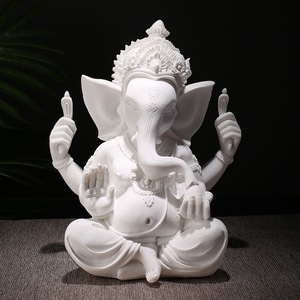 Phong thủy thủ công nhựa Hindu thần Ganesh tượng đá sa thạch voi điêu khắc Đông nam Á Ấn Độ Chúa tể trang trí nhà - Product Image 4