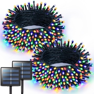 Guirlandes lumineuses solaires de Noël avec 8 modes et fonction mémoire pour décorations extérieures, guirlandes LED - Product Image 1