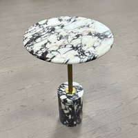 Meubles sur mesure Guanmay pieds en métal de luxe table basse ronde en marbre naturel pour le salon