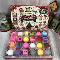 Kerst Adventskalender 24 Dagen Squishy Speelgoed Blind Box Mochi Stressverlichting Fidget Slow Rebound Schattig Dumpling Speelgoed Feestdag Cadeau