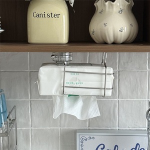 Zinc Alloy Wall-Mounted Punch-Free Napkin <b>Paper</b> Towel Rack with Wet <b>Tissue</b> Storage for Hotel Bathroom - Product Image 3