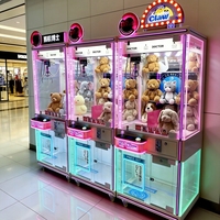 Machine à griffes avec armoire de rangement supérieure, machine distributrice de jouets en peluche commerciale, machine de jeu d'arcade, attrapeur de jouets pour arcade et centre commercial