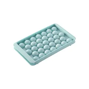 18 Holes New Product Round Ice Cube Tray With Lid Plastic Ice Tray Mold Popsicle Mold Small Ice Ball Maker