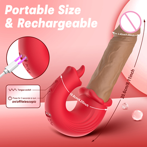 Vibrador de Clítoris y Punto G de Silicona Suave Realista con Doble Estimulación y Lamer, 10 Velocidades, Resistente al Agua, Recargable por USB, para Adultos - Product Image 4