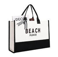 Sac fourre-tout en toile surdimensionné, résistant à l'eau, écologique, personnalisé, laminé, à la mode, pour femme, avec poignées renforcées et robustes, pour usage intensif