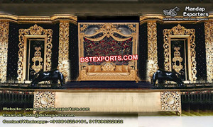 Grandes décorations de scène pour cérémonie de mariage en plein air, décor de scène, en Fiber, élégant, décor de fond de mariage asiatique - Product Image 6