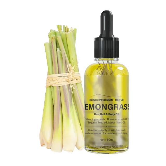 En iyi karışımı doğal çok kullanımlı yağ masaj saç Lemongrass Petal uçucu yağ besleyici Detoxifying vücut Cuticles kaldırma için