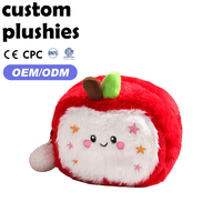 Porte-monnaie en peluche mini pomme mignon et très prisé, pochette en peluche douce et moelleuse en forme de fruit avec broderie étoile pour cadeaux de Noël