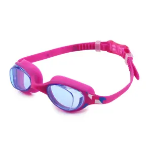 Diseño de construcción para niños pequeños, patrón de impresión de transferencia de agua, gafas de natación antivaho, hebilla ajustable fácil