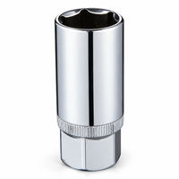 Clé à douille pour bougie d'allumage 3/8 pouce, 16 mm, 21 mm, à paroi mince, Cr-V, 6 points, chromée, pour l'entretien des moteurs automobiles