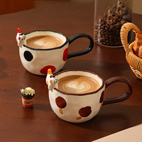 Mug en céramique gaufré écologique grande capacité, tasse à café/latte cuite à haute température avec design 3D, réutilisable et alimentaire