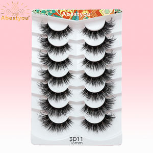 Abestyou Ciglia Finte Intere All'Ingrosso Effetto Occhio di Gatto, Vassoio da 7 Paia, Fatte a Mano, Vegane, Cruelty-Free, Super Morbide, Vassoio <span class=keywords><strong>Bianco</strong></span>, <span class=keywords><strong>Visone</strong></span> 18mm - Product Image 6