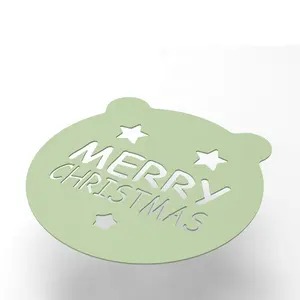 Giáng Sinh Bánh Stprint Mẫu Trang Trí Cookie Template Baking Tranh Tráng Miệng Cà Phê Trang Trí Silicone Baking Template