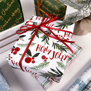 Wholesale Disposable 80g Christmas <b>White</b> Coated Silicone <b>Paper</b> 43*300cm Gift Luxury Custom Packaging <b>Wrapping</b> <b>Paper</b> Roll - Product Image 2