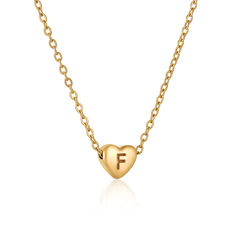 Golden peach heart f (including chain)