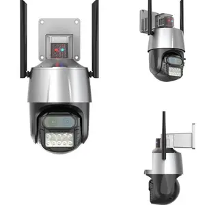 Gatocam kamera Digital Wifi luar ruangan PTZ AI pelacakan otomatis sirene Alarm keamanan Icsee kamera HD 8MP 4K lensa ganda 8X OEM H.265