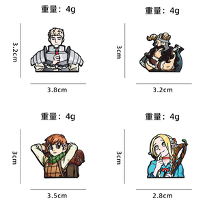 4 Nuevos Diseños de Alta Calidad, Pin Metálico de <span class=keywords><strong>Anime</strong></span> DID Laios Marcille, Decoración para Mochila - Product Image 3