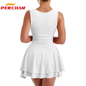 कस्टमाइज्ड टेनिस पहने हुए पिम्पड त्वरित शुष्क स्लिम के साथ एक टुकड़े की पोशाक महिलाओं के लिए कमर पर एक टुकड़ा टेनिस पोशाक - Product Image 2