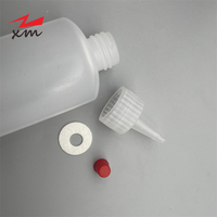 Botol Plastik HDPE 500ml dengan Tutup Pipet Runcing, Wadah Silinder Putih untuk Cat, Cairan, dan Kemasan Makanan
