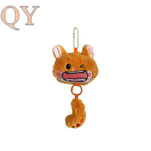 Porte-clés en peluche chat à longue queue QY, pendentif animal en peluche mignon, breloque de sac douce, porte-clés dessin animé, accessoire cadeau - Product Image 5