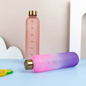 Offre Spéciale pour fille en plastique givré avec marqueur de temps 1000ml Portable Tritan bouteille d'eau de qualité alimentaire bouteille d'eau de sport - Product Image 2