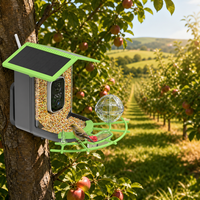 Caméra de surveillance intelligente pour mangeoire à oiseaux 4MP WiFi avec reconnaissance d'oiseaux par IA, alimentation solaire, vision nocturne et stockage cloud, à suspendre