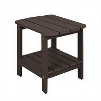 Table et chaises de jardin en plastique imitation bois pour extérieur en polystyrène, table d'appoint en HIPS