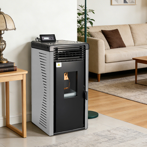 Poêle à <span class=keywords><strong>granulés</strong></span> PANSEE PD-80 8KW, foyer à haute efficacité (89,5%), commande WiFi, alimentation automatique, style européen, acier, moderne, villa - Product Image 2