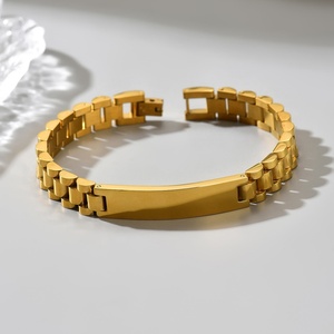 Three-color Glossy Stainless Steel Bracelet <b>Men</b> Simple Sophisticated Versatile Hand Accessory Stylish Unique Fashion Piece - Product Image 2
