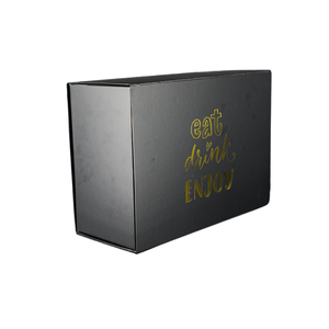 กล่องของขวัญพับได้สีดำแบบกำหนดเอง พิมพ์ฟอยล์ทองสำหรับเทียน - Product Image 3