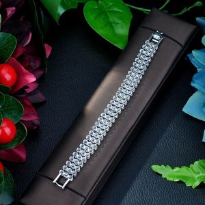 HIBRIDE Zircon Roma novia boda pulsera y brazaletes joyería corte 5,0mm CZ tenis pulsera para mujer fiesta B-006 - Product Image 5