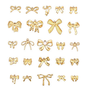 Custom DIY Luxury14k 18k Gold Plated 316L Stainless Steel <b>Bow</b> Charms for Jewelry Necklace Bracelet Bulk Jewelry Making - Product Image 4