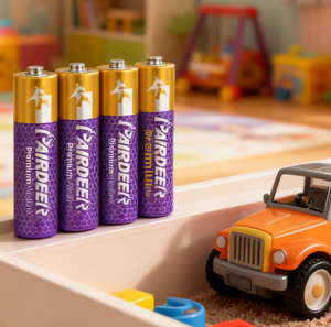 סוללת <span class=keywords><strong>LR6</strong></span> <span class=keywords><strong>AA</strong></span>  אלקליין 1.5V  של PAIRDEER, עומדת בתקנות פינוי פסולת, בעלת פריקה נמוכה, איכותית, דגם UM3, סוללה יבשה. - Product Image 1