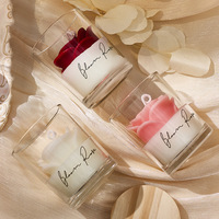 Vela Aromática de Lujo con Tapa de Madera, Diseño de Rosa, 2026, Vela Perfumada en Frasco de Vidrio para Decoración del Hogar