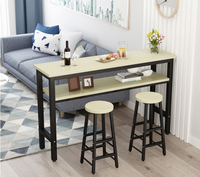 Table et chaise de salle à manger modernes en bois, réglables, demi-rondes, à double cloison, pour appartement, avec pieds en métal, fines et hautes