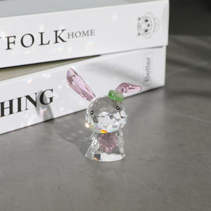 Figurine de lapin en cristal poli rose mignon, écologique, avec oreilles, souvenir, cadeau, décoration de printemps/pâques, presse-papier - Product Image 4