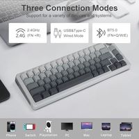 OEM ODM 65 Wireless Mechanical Gaming Keyboard with Knob Creamy Sound Bluetooth24GHzUSB Wired Keyboard Hot Swappable Prelubed L