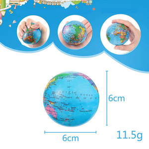 Pelota Antiestrés de Espuma de PU con Mapa <span class=keywords><strong>del</strong></span> <span class=keywords><strong>Mundo</strong></span>, Globo Terráqueo para Apretar, Juguete para Adultos y Niños - Product Image 4