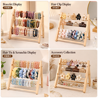 Support pliable en bois personnalisé avec logo pour coiffeuse, rangement de bijoux et accessoires capillaires