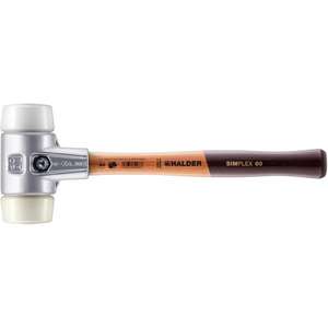 HALDER - 3178.050 SIMPLEX soft-face <b>mallets</b>-Superplastic/nylon with aluminium housing and high-quality <b>wooden</b> handle - Product Image 1