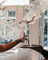 Lustres suspendus de luxe en forme d'éclosion d'art, éclairages décoratifs faits à la main en forme de glace pour escaliers et halls